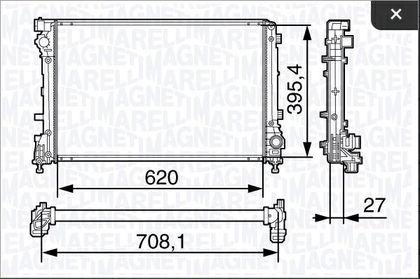 Articolo P3SBG - RADIATORE ABARTH 500/595 NUOVA 500 1.4 08>