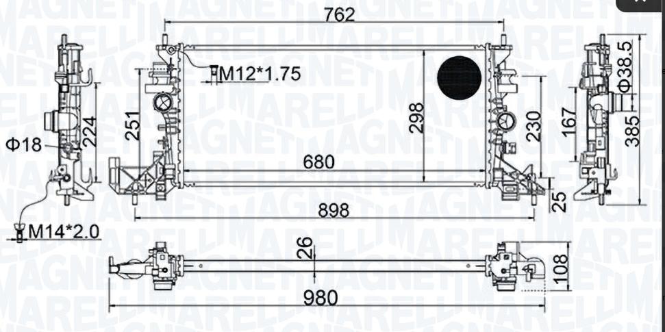 Articolo XBQD4 - RADIATORE OPEL ASTRA K (B16)