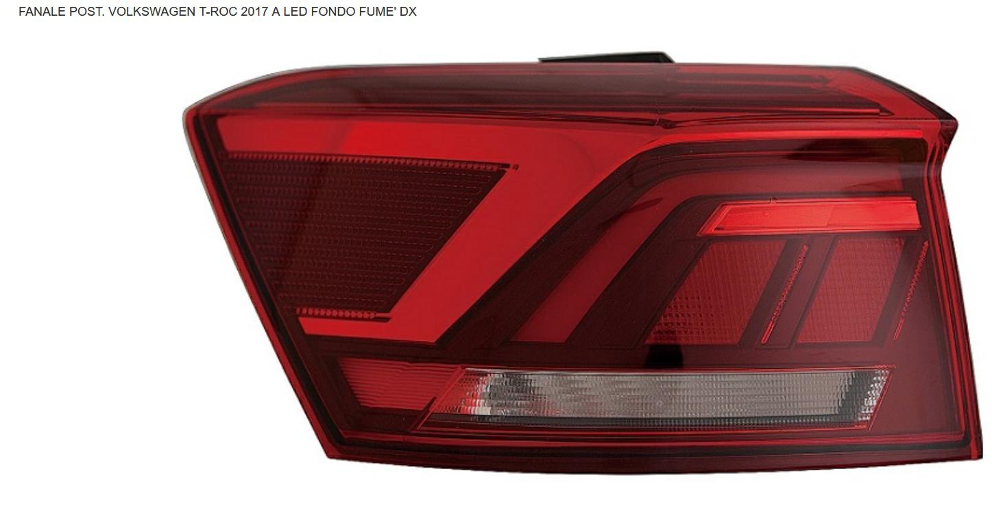 Articolo YVVZ9 - FANALE P/DX A LED SCUROVW T-ROC 01/18> FONDO FUME'