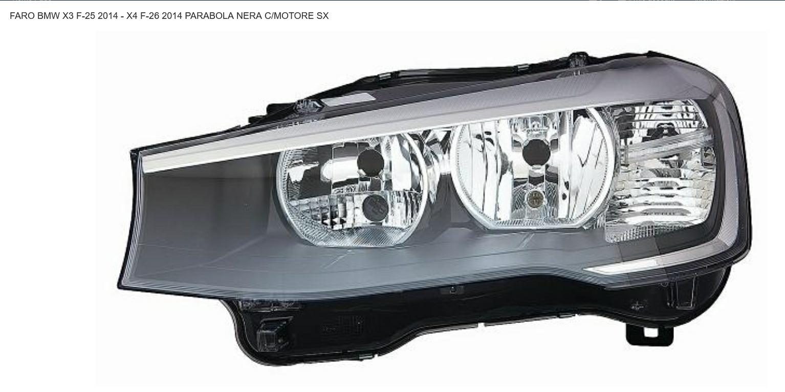 Articolo Z9SVX - FARO SX 2H7 C/MOTOR EL BMW X3 F25-X4 F26 01/15> PARAB NERA